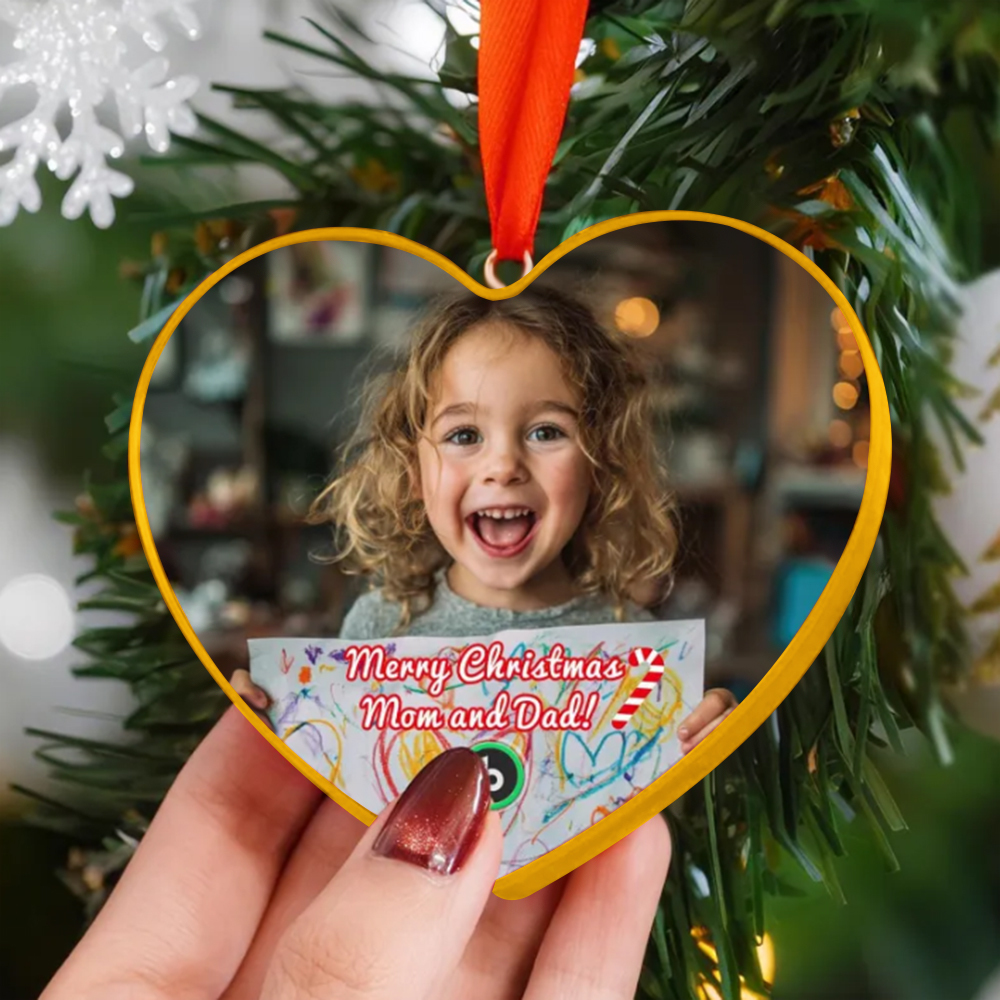Custom Christmas Fridge Magnet with Heart-Shaped Custom Photo Custom Text Christmas Gift - MyPhotoKeychainUK