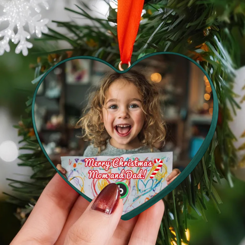 Custom Christmas Fridge Magnet with Heart-Shaped Custom Photo Custom Text Christmas Gift - MyPhotoKeychainUK