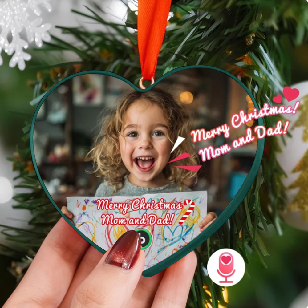 Custom Christmas Fridge Magnet with Heart-Shaped Custom Photo Custom Text Christmas Gift - MyPhotoKeychainUK