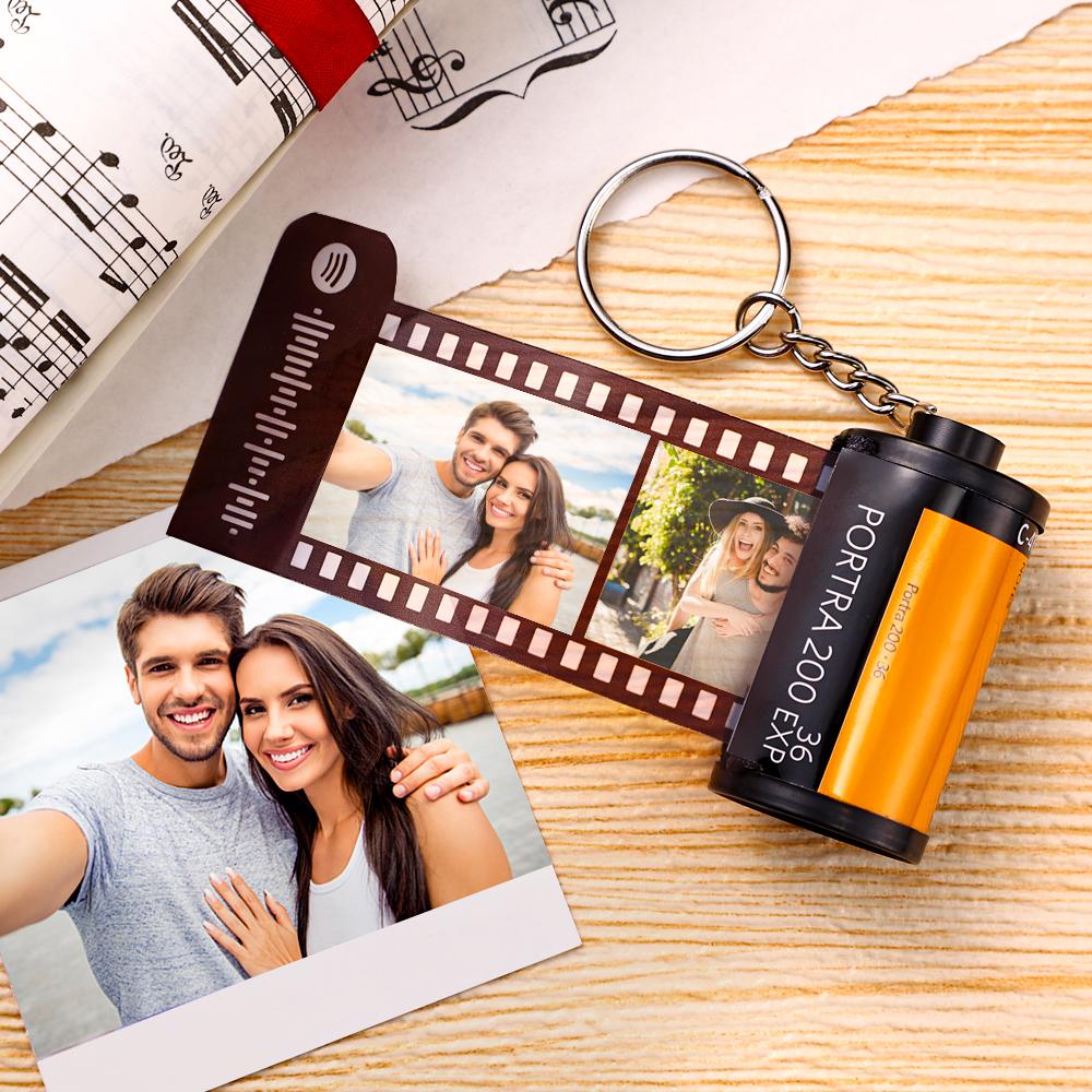 Spotify Camera Roll Key Chain Personal Film Roll Keychain Personalized Spotify Code Camera Roll Keyring Multiphoto 5-20 Pictures