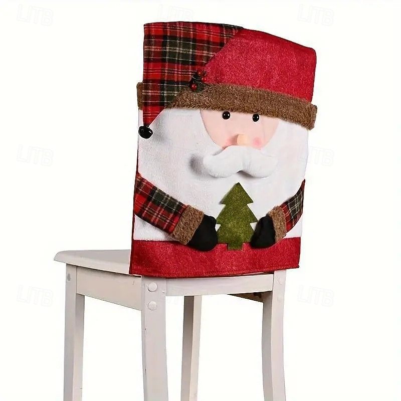Christmas Chair Covers Christmas Themed Back Covers Plush Washable Chair Slipcovers - MyPhotoKeychainUK