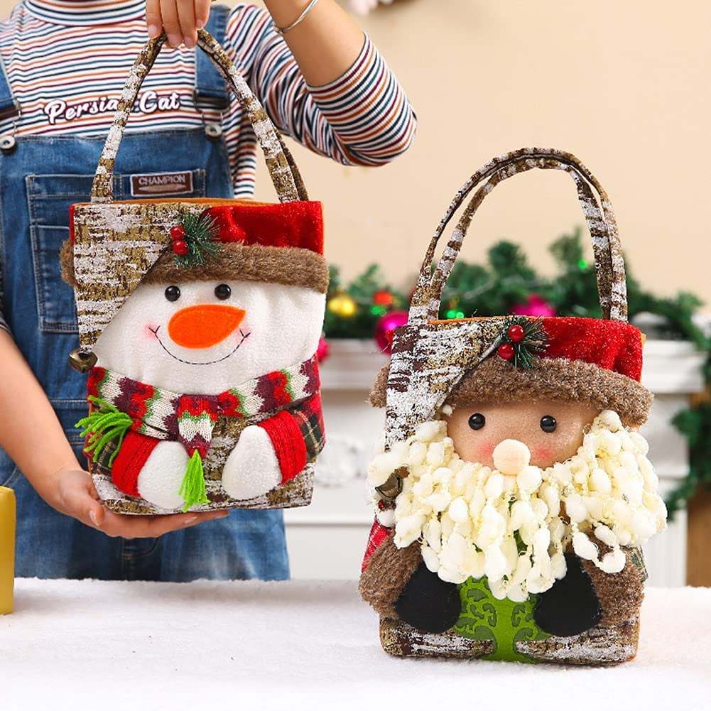 Christmas Tote Bags Canvas Reusable Grocery Bags Large Candy Gift Bags for Women Children Outdoor Supermarket Shopping Christmas Party - MyPhotoKeychainUK