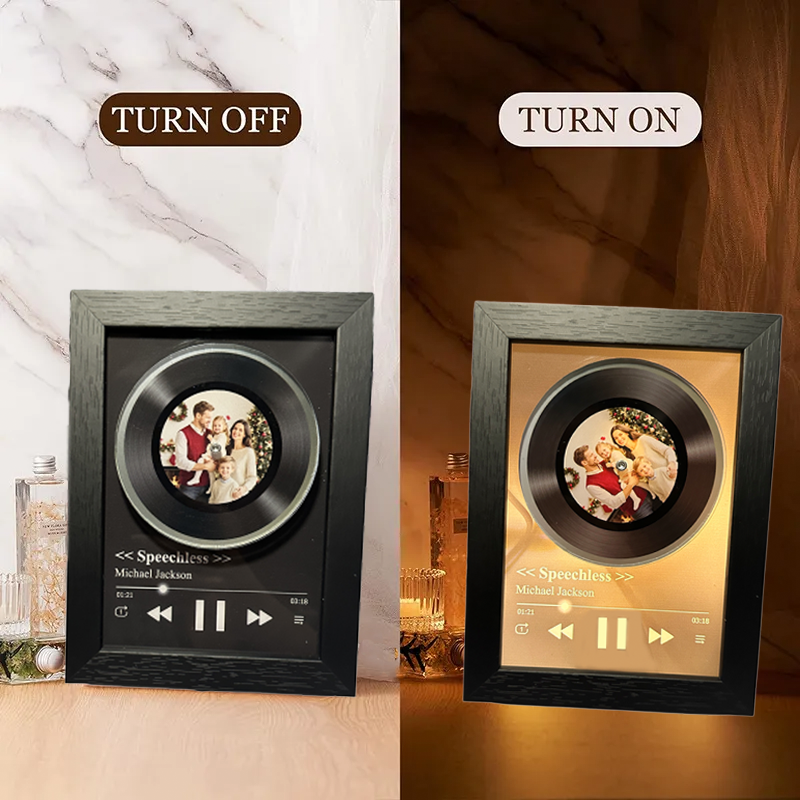 Custom Rotating Vinyl Photo Frame with Music Valentine's Gifts Personalized Music Player - MyPhotoKeychainUK