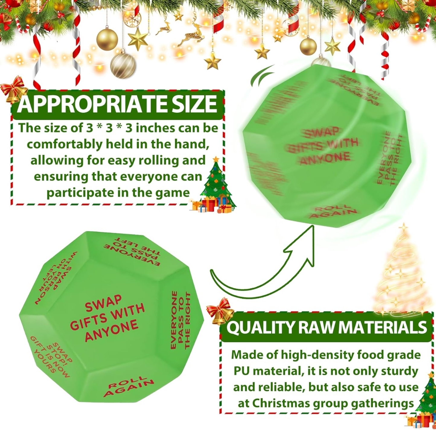 Game Dice Christmas Stuffers Gift Exchange Dice Games for Boys and Girls Christmas Swap Gifts Exchange Dices Game for Office Events Group Hangout - MyPhotoKeychainUK