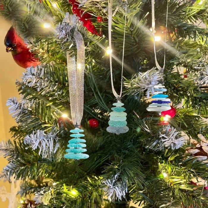 Sea Glass Christmas Tree Advent Calendar – 24 Day Ocean-Themed Countdown with Handmade Mini 3D Ornaments Perfect Holiday Gift - MyPhotoKeychainUK