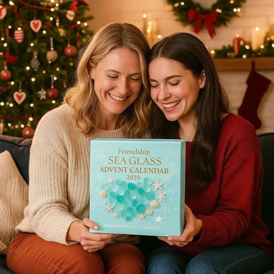 Friendship Sea Glass Advent Calendar 2025 Christmas Gifts for Best Friends - MyPhotoKeychainUK