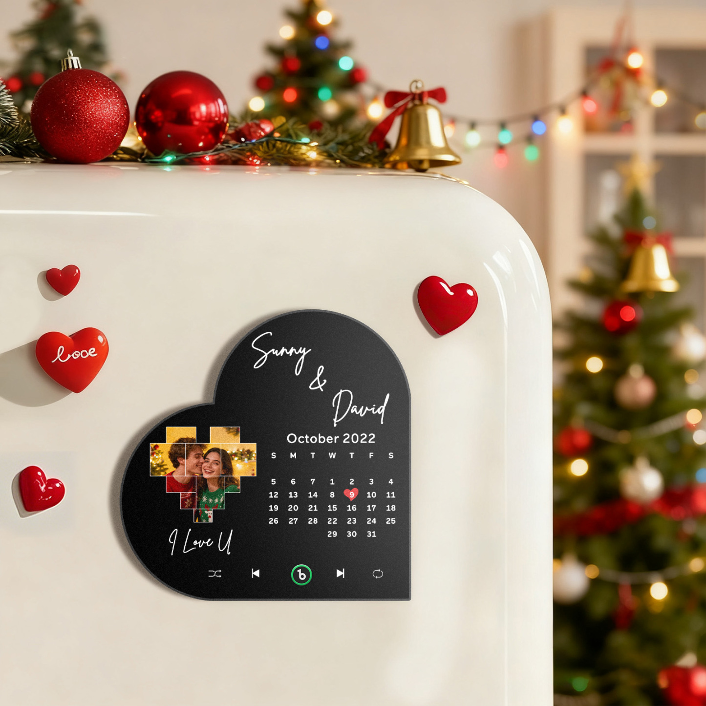 Christmas Gifts Custom Music Fridge Magnet Personalized Music Refrigerator Music Wall Photo Sticker - MyPhotoKeychainUK