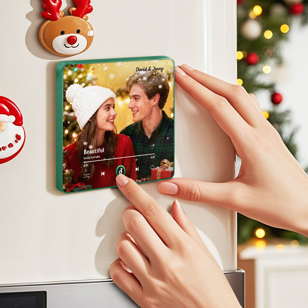 Christmas Gifts Custom Music Fridge Magnets Custom Photo Frames Fridge Magnets Music Wall Stickers Photo Stickers Song Magnets That Can Play Music for Your Loved Ones - MyPhotoKeychainUK