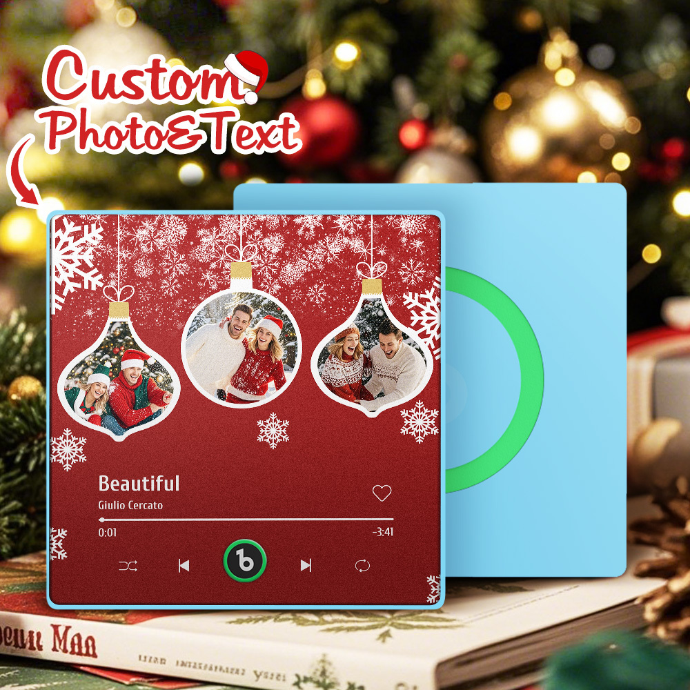Custom Music Fridge Magnet Colorful Frame Photo Fridge Magnet Gift for Christmas - MyPhotoKeychainUK