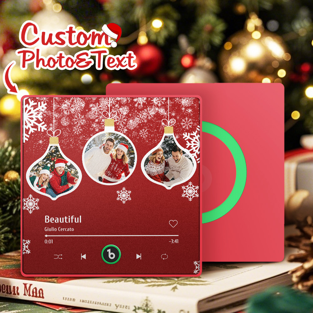 Custom Music Fridge Magnet Colorful Frame Photo Fridge Magnet Gift for Christmas - MyPhotoKeychainUK