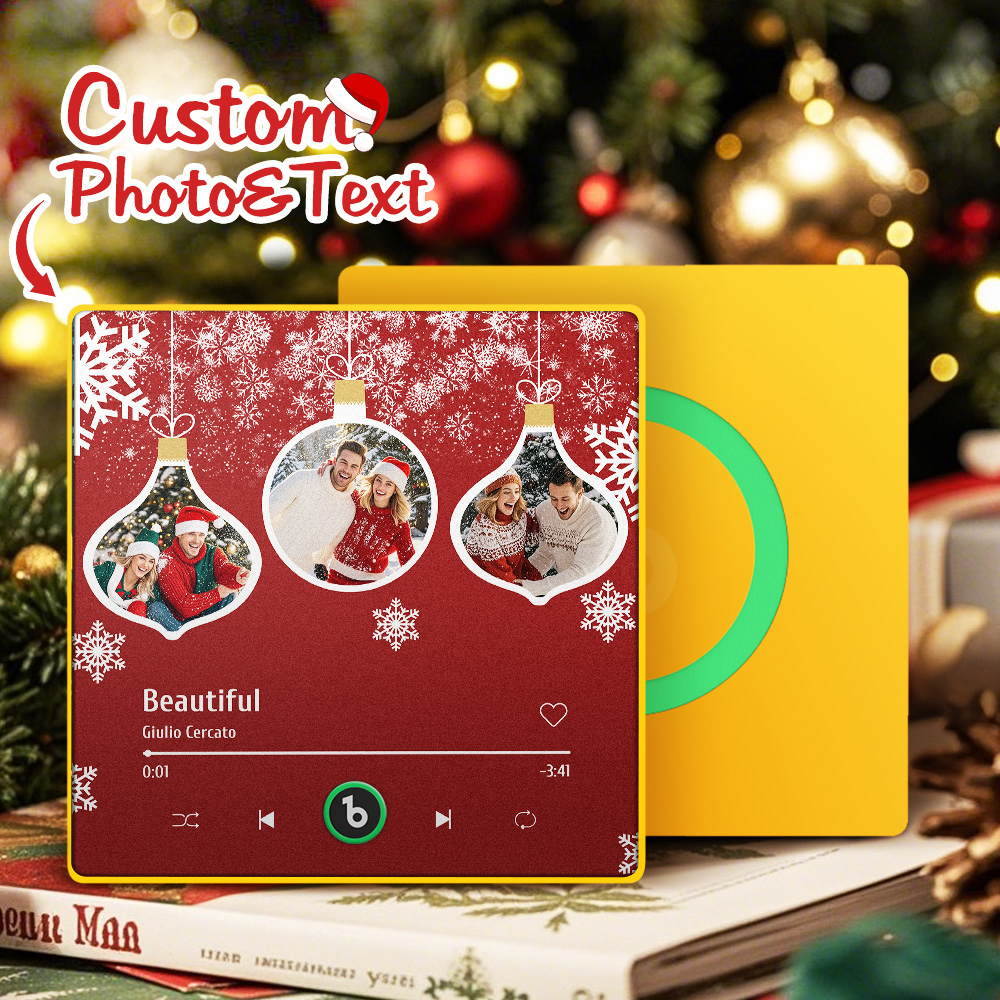 Custom Music Fridge Magnet Colorful Frame Photo Fridge Magnet Gift for Christmas - MyPhotoKeychainUK