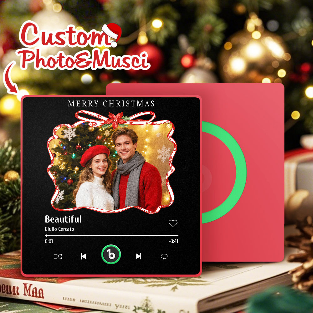 Custom Music Fridge Magnets With Christmas Atmosphere Custom Music And Images For Your Loved Ones - MyPhotoKeychainUK