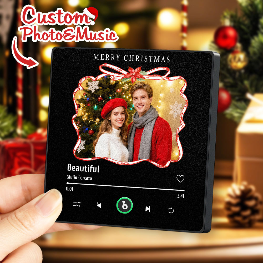 Custom Music Fridge Magnets With Christmas Atmosphere Custom Music And Images For Your Loved Ones - MyPhotoKeychainUK