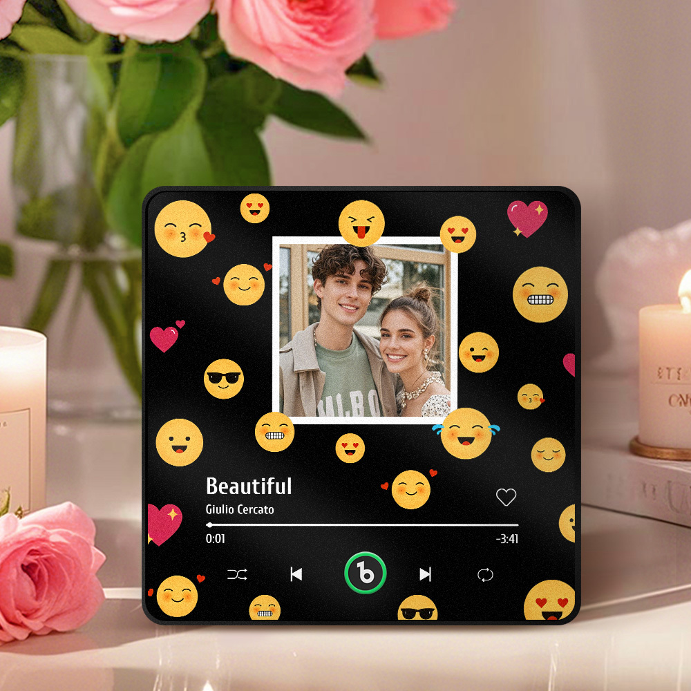 Custom Music Fridge Magnets With Emoji Custom Music And Images For Your Loved Ones - MyPhotoKeychainUK