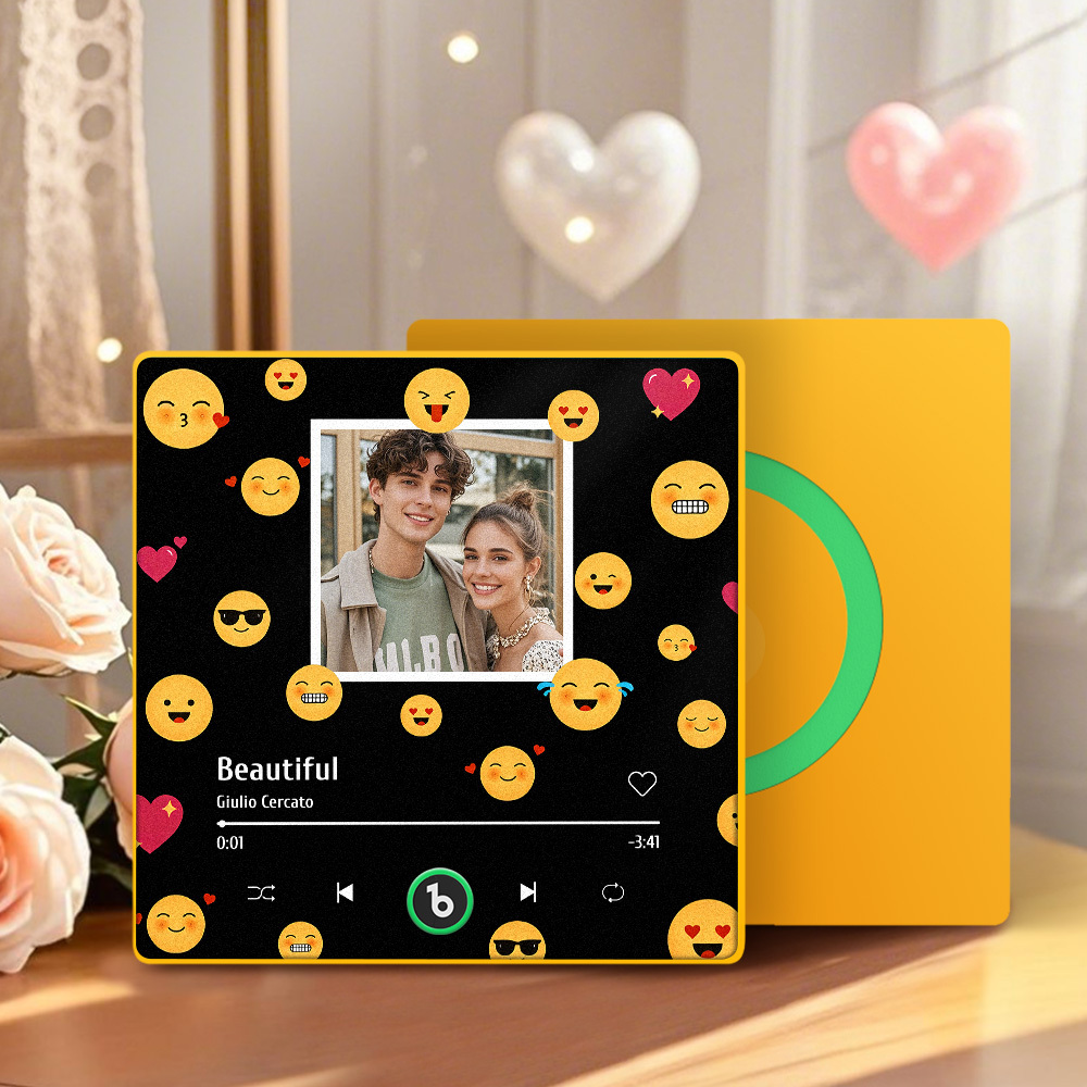 Custom Music Fridge Magnets With Emoji Custom Music And Images For Your Loved Ones - MyPhotoKeychainUK