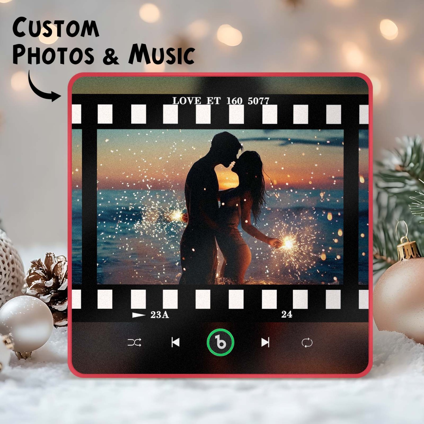 Custom Music Fridge Magnets Slide Viewer Style Custom Music Picture And Lettering For Her - MyPhotoKeychainUK