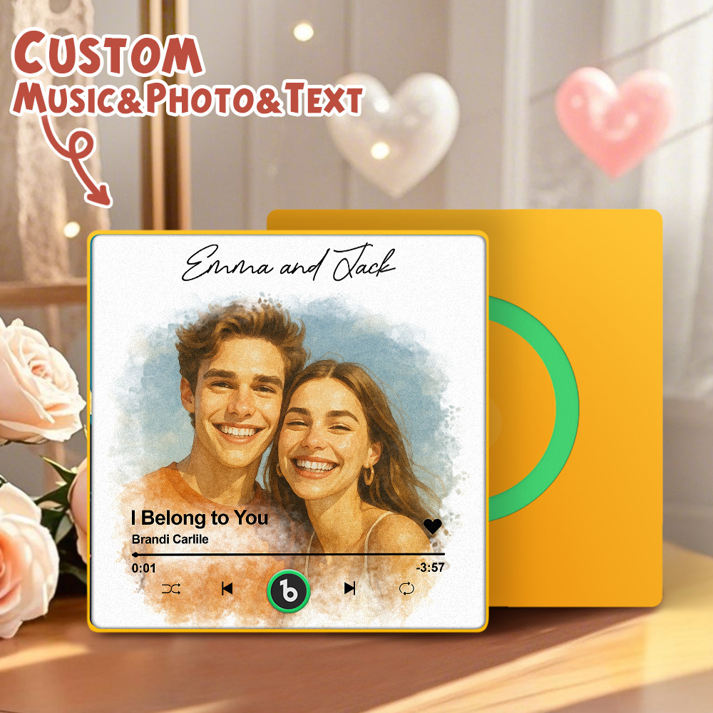 Custom Music Fridge Magnet Personalized Music Photo Oil Painting Style for Your Loved Ones - MyPhotoKeychainUK