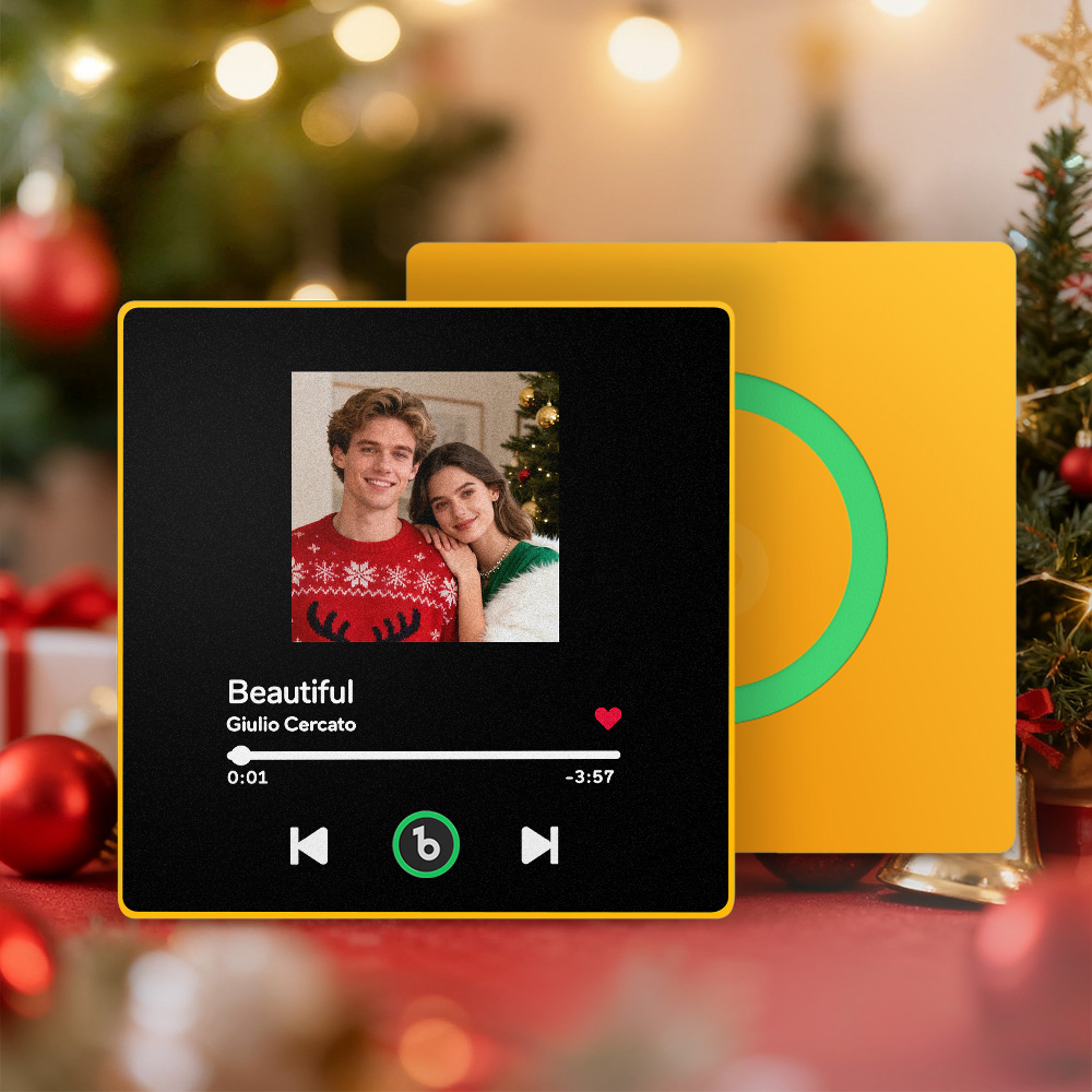 Christmas Gifts Custom Music Fridge Magnet Colorful Frame Personalized Album Fridge Magnet That Can Be Played Song Anniversary Gift for Couple - MyPhotoKeychainUK