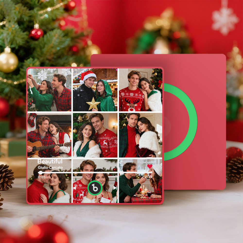Christmas Gifts Gift for Him New 4.0 Upgrade Custom Music Fridge Magnet Colorful Frame Album Fridge Magnet Can Play Songs Gift for Couple - MyPhotoKeychainUK