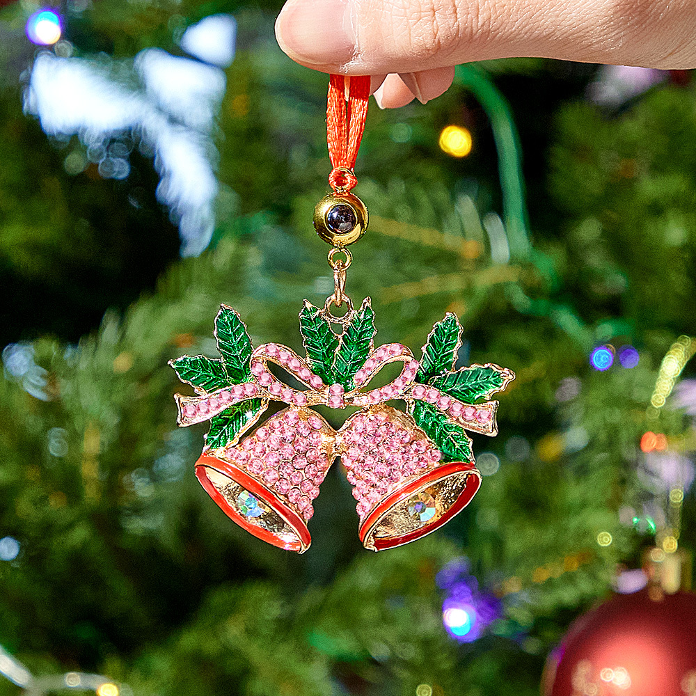 Custom Christmas Projection Bells Shining Decoration Exquisite Custom Photo for Christmas Gifts - MyPhotoKeychainUK