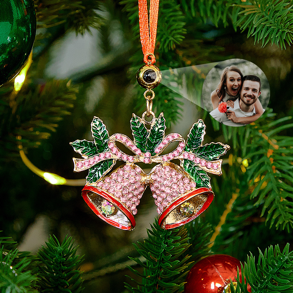 Custom Christmas Projection Bells Shining Decoration Exquisite Custom Photo for Christmas Gifts - MyPhotoKeychainUK