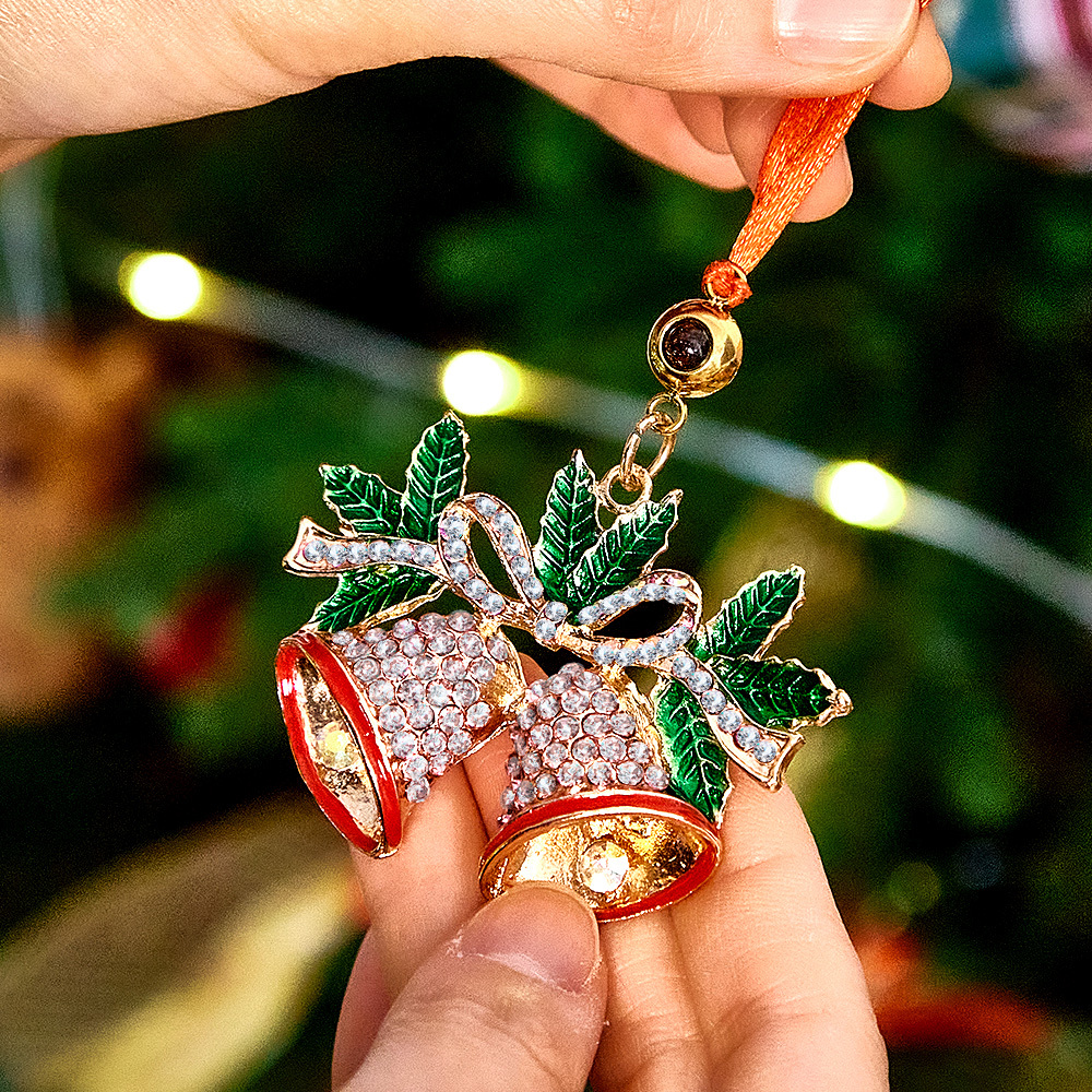 Custom Christmas Projection Bells Shining Decoration Exquisite Custom Photo for Christmas Gifts - MyPhotoKeychainUK