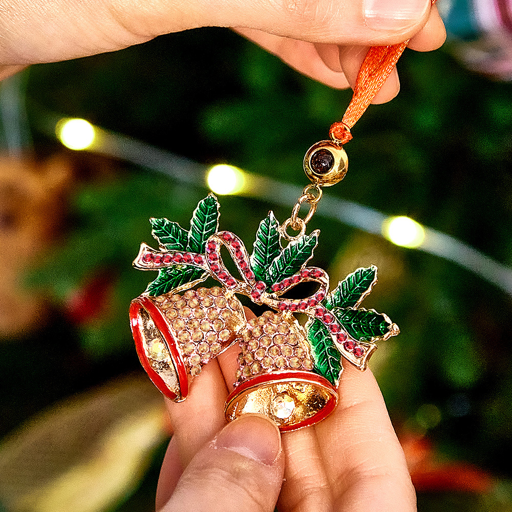 Custom Christmas Projection Bells Shining Decoration Exquisite Custom Photo for Christmas Gifts - MyPhotoKeychainUK