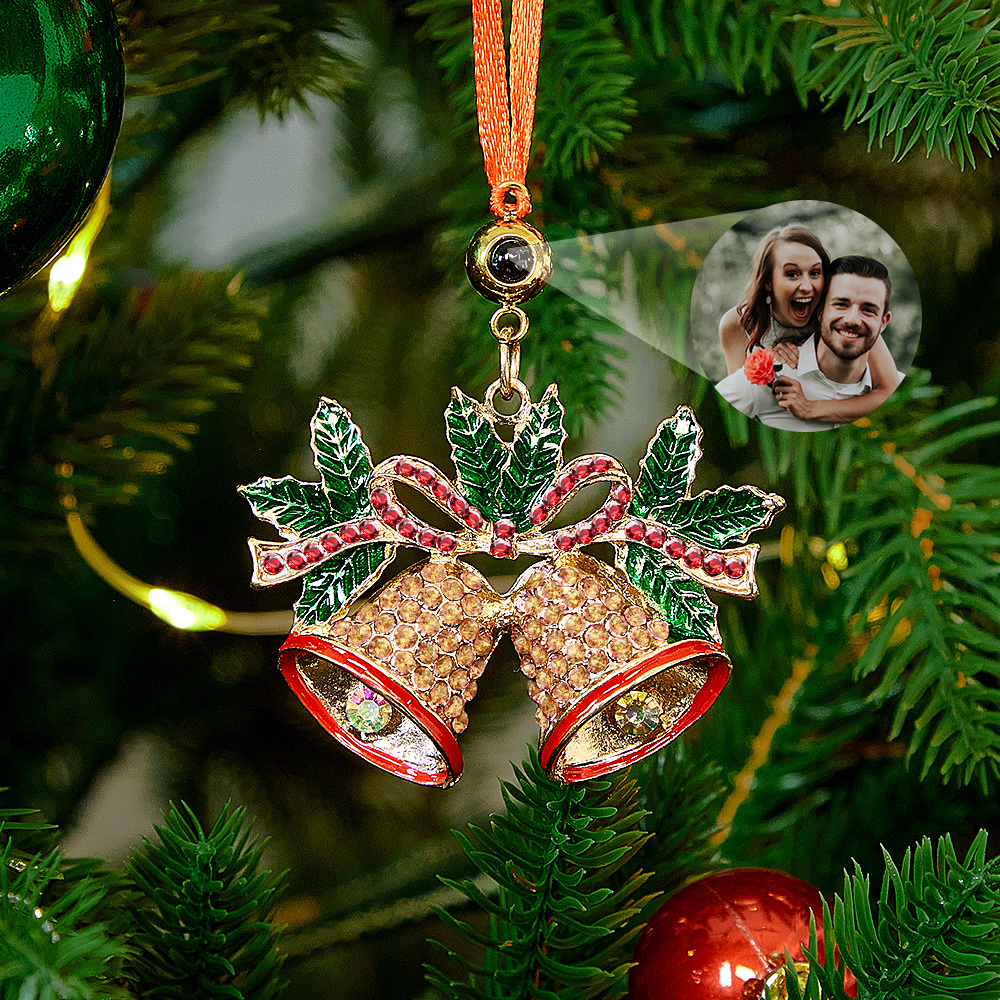 Custom Christmas Projection Bells Shining Decoration Exquisite Custom Photo for Christmas Gifts - MyPhotoKeychainUK