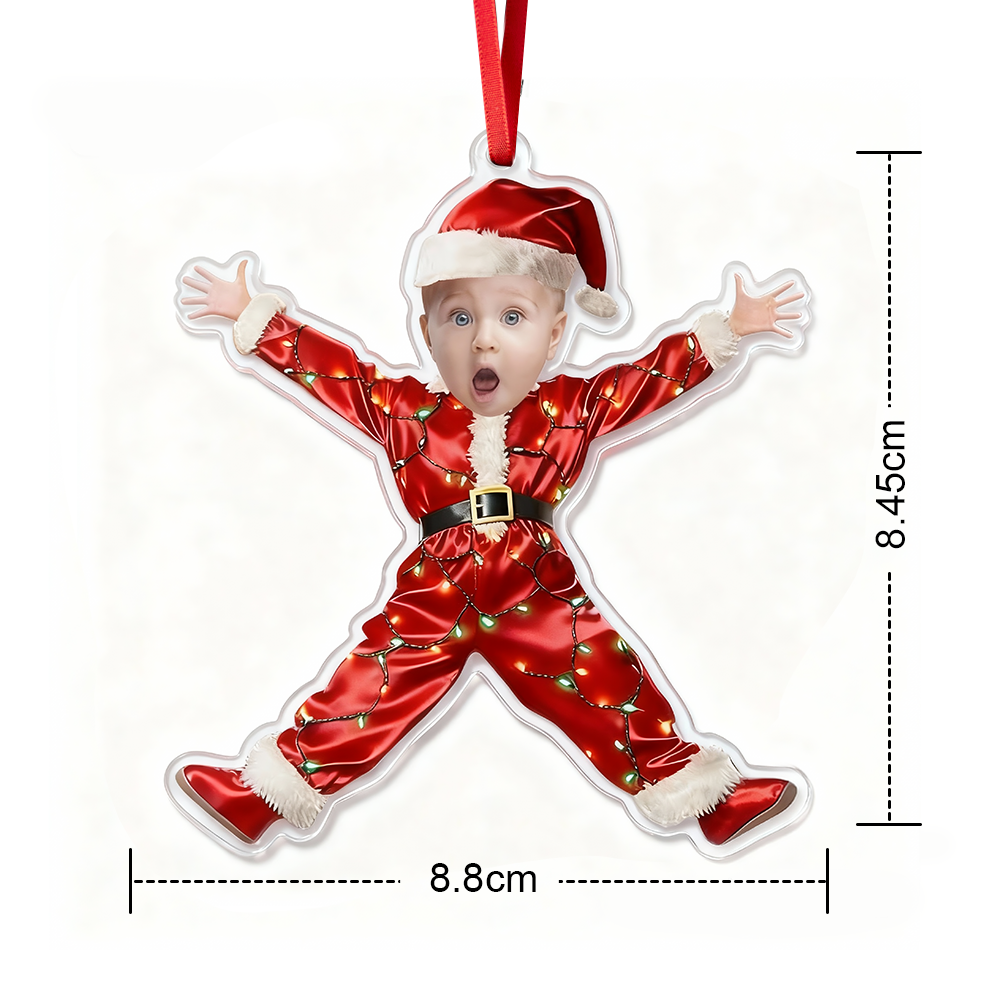 Custom Face Photo Santa Christmas Ornament Funny Santa Claus Ornament Christmas Santa Costume Ornament Christmas Kids Ornament - MyPhotoKeychainUK