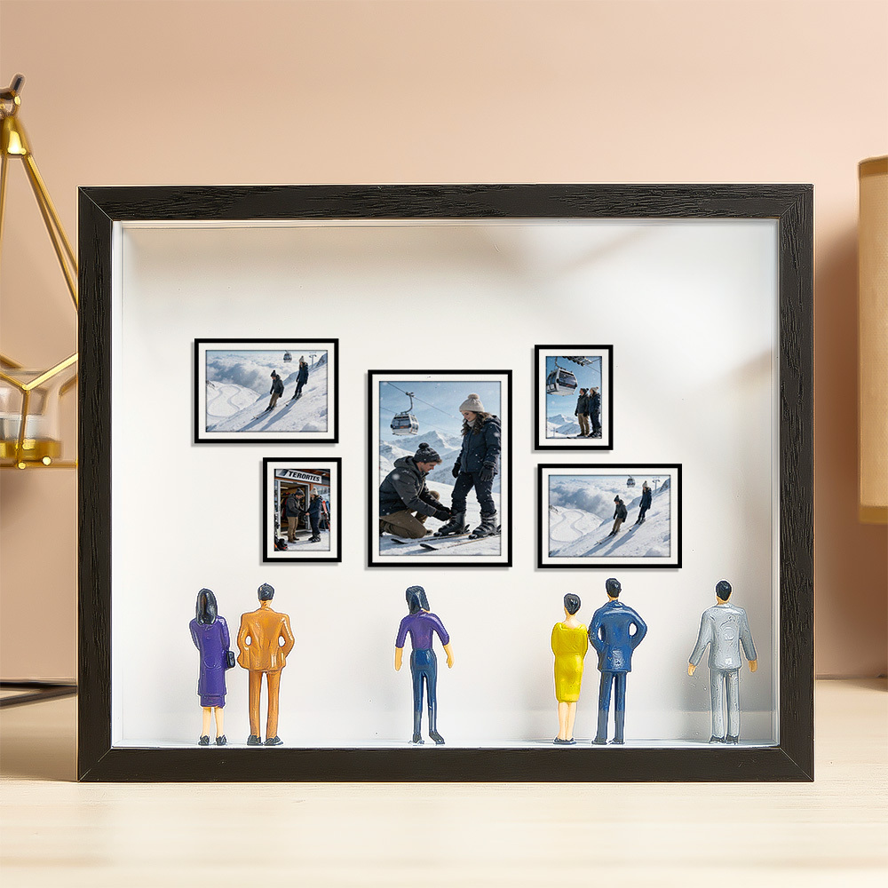 Custom Photo Mini Art Gallery Frame Personalized Museum of Us Frame Unique and Meaningful Gift for Her or Him - MyPhotoKeychainUK