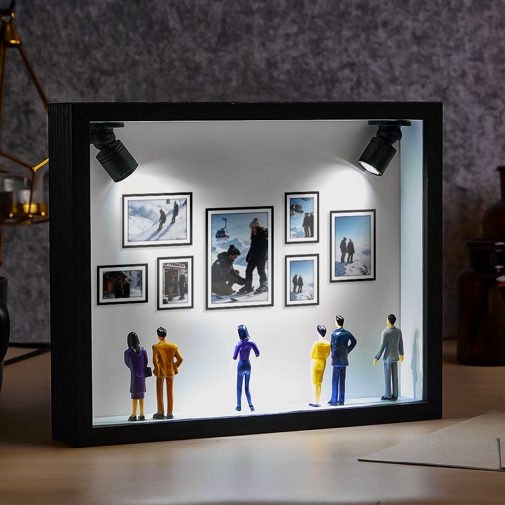 Custom Photo Mini Art Gallery Frame Personalized Museum of Us Frame Unique and Meaningful Gift for Her or Him - MyPhotoKeychainUK