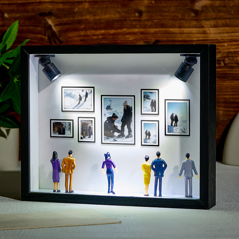 Custom Photo Mini Art Gallery Frame Personalized Museum of Us Frame Unique and Meaningful Gift for Her or Him - MyPhotoKeychainUK