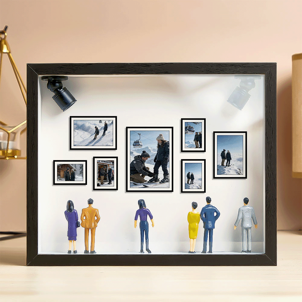 Custom Photo Mini Art Gallery Frame Personalized Museum of Us Frame Unique and Meaningful Gift for Her or Him - MyPhotoKeychainUK