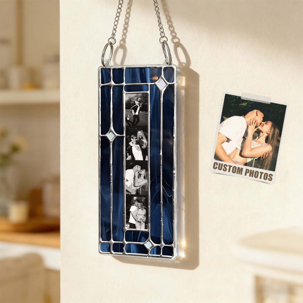 Custom Photo Frame Stained Photobooth Ornament Personalized Art Picture Frame Home Decor Ornament - MyPhotoKeychainUK