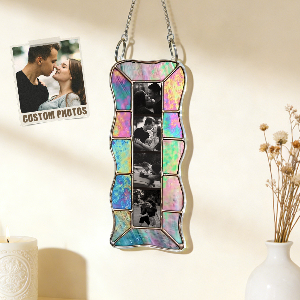 Custom Photo Frame Stained Photobooth Ornament Personalized Art Picture Frame Home Decor Ornament - MyPhotoKeychainUK