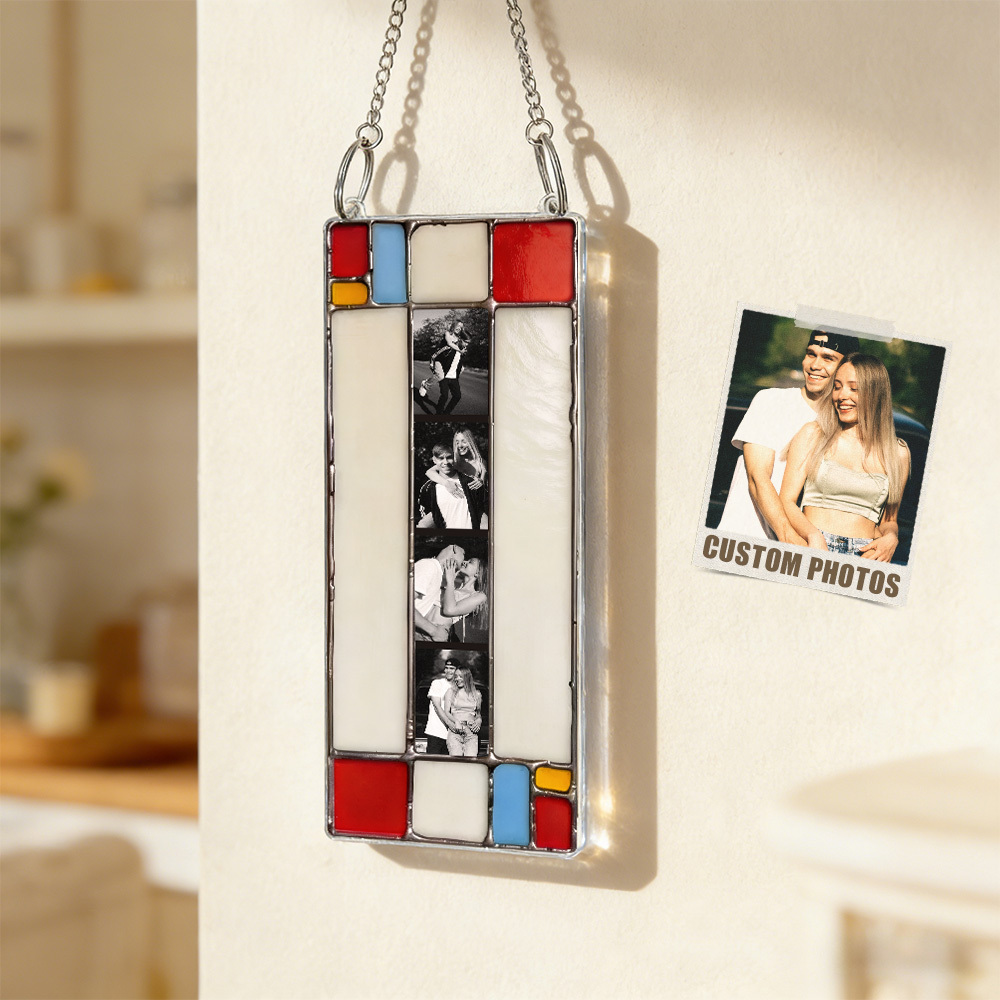 Custom Photo Frame Stained Photobooth Ornament Personalized Art Picture Frame Home Decor Ornament - MyPhotoKeychainUK
