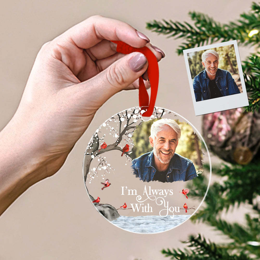 Personalized Memorial Ornament with Photo Christmas Ornament Memorial Gift for Family or Friends -