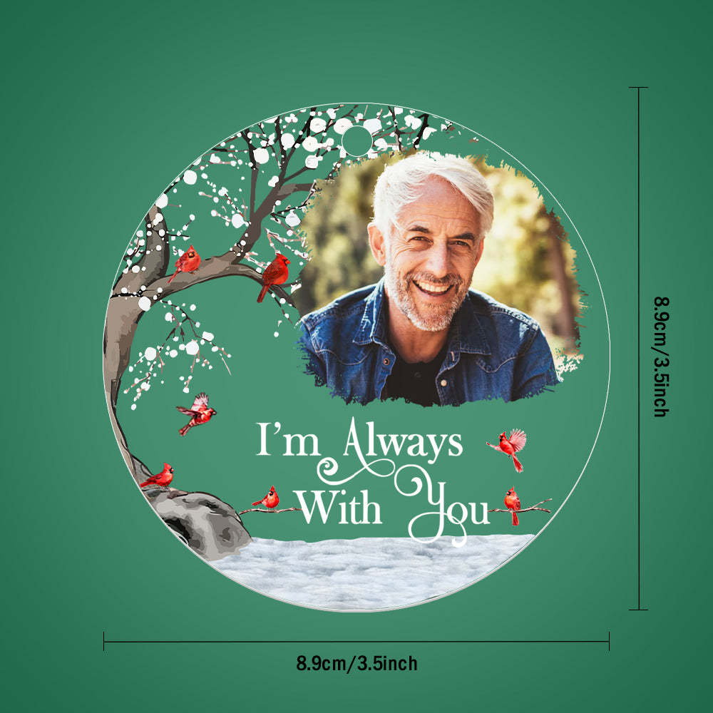 Personalized Memorial Ornament with Photo Christmas Ornament Memorial Gift for Family or Friends -