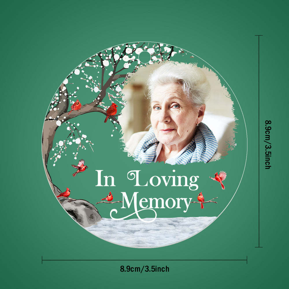 Personalized Memorial Ornament with Photo Christmas Ornament Memorial Gift for Family or Friends -