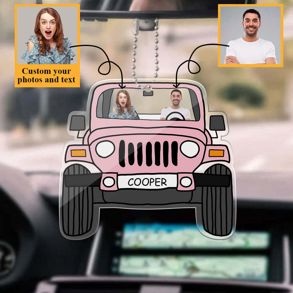 Personalized Off Road Car Photos Ornament Car Rearview Mirror Acrylic Hanging Accessories - soufeelus
