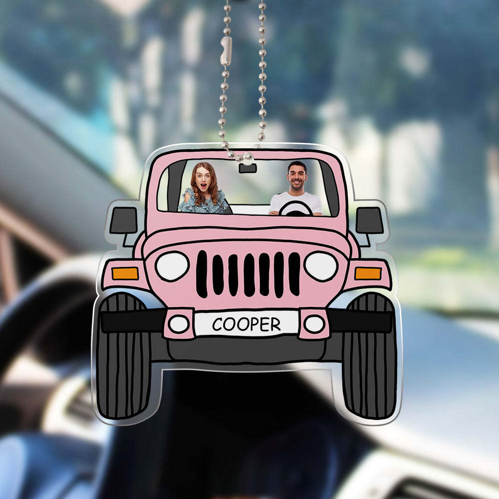 Personalized Off Road Car Photos Ornament Car Rearview Mirror Acrylic Hanging Accessories - soufeelus