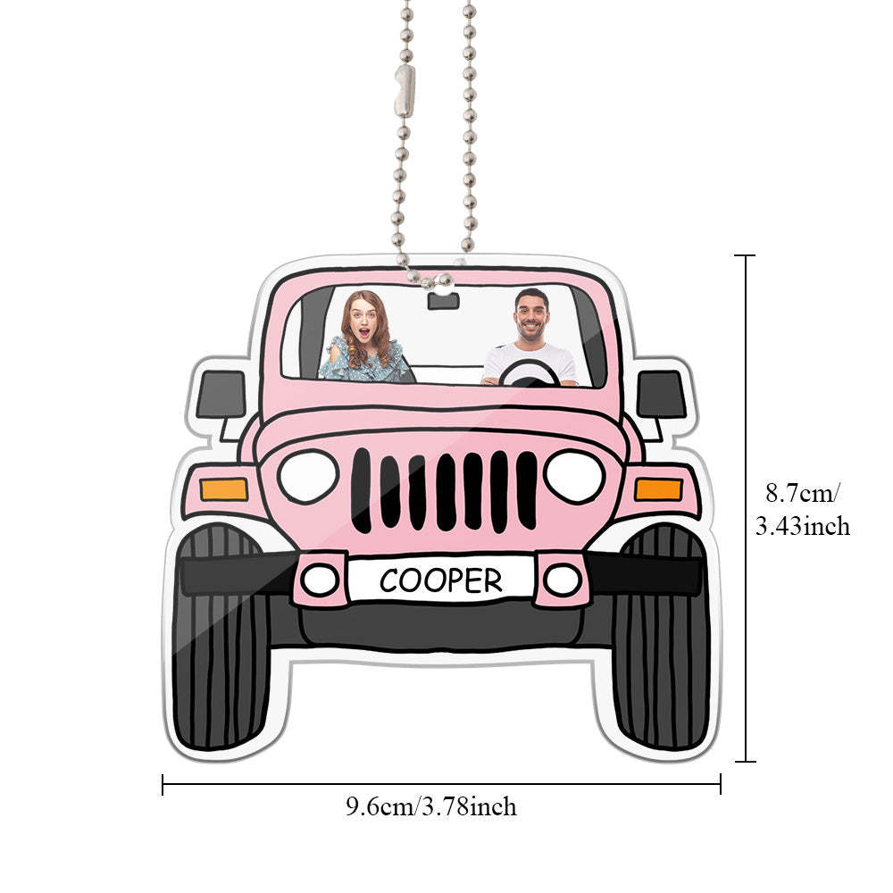 Personalized Off Road Car Photos Ornament Car Rearview Mirror Acrylic Hanging Accessories - soufeelus
