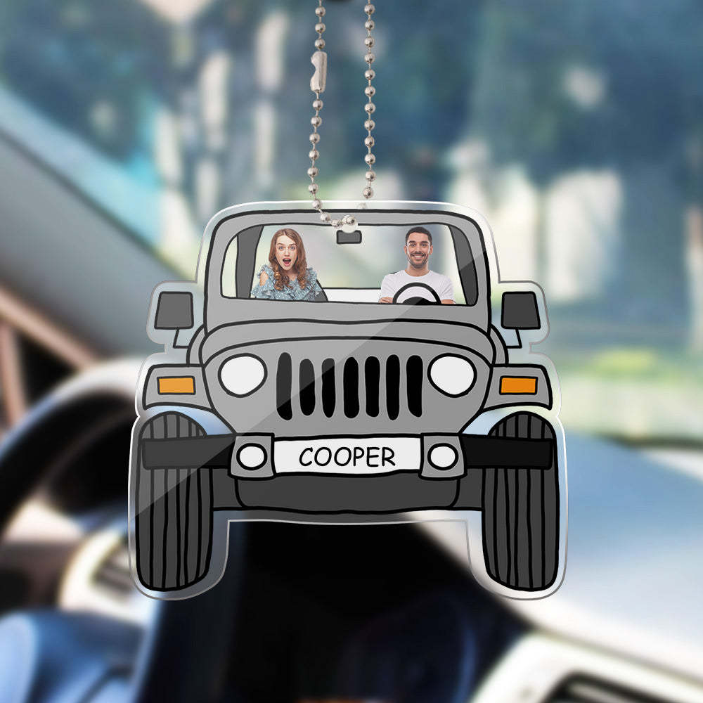 Personalized Off Road Car Photos Ornament Car Rearview Mirror Acrylic Hanging Accessories - soufeelus