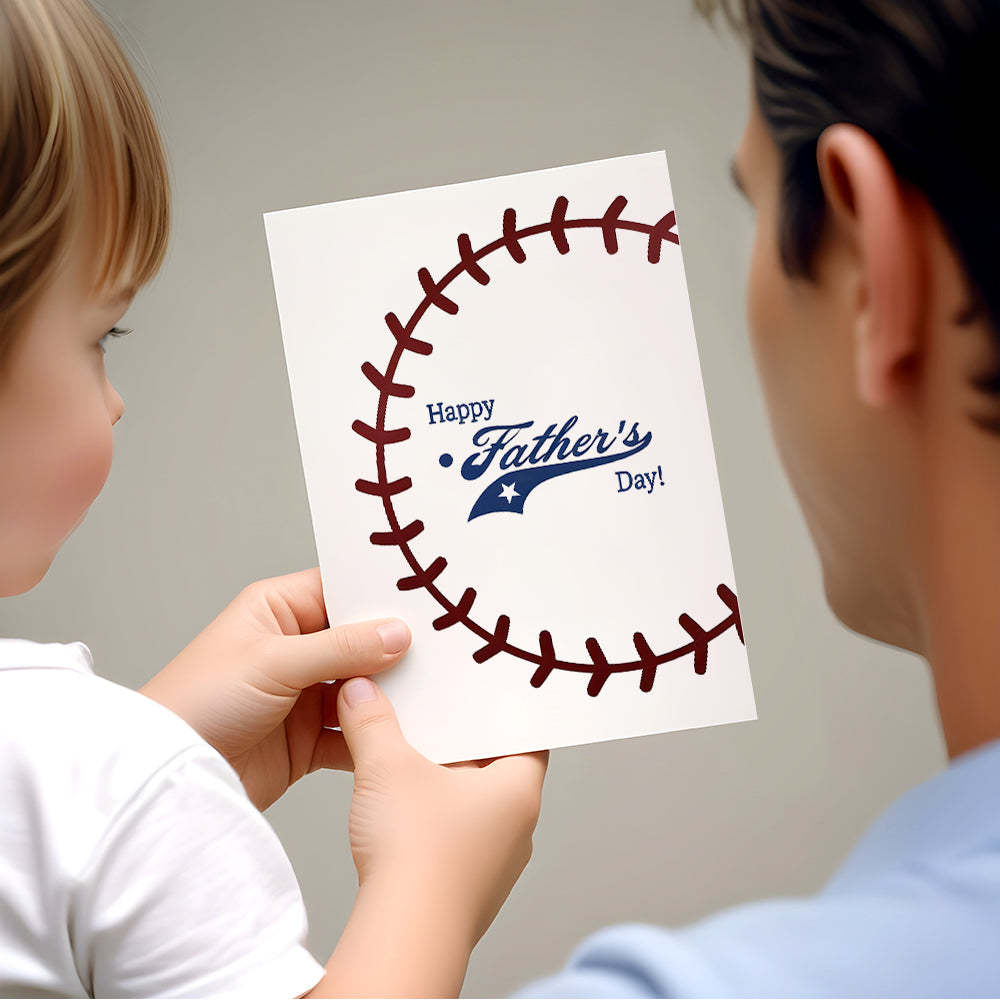 Father's Day Card Baseball Card Dad Card for Dad Sports Fan Card - PhotoKeychain