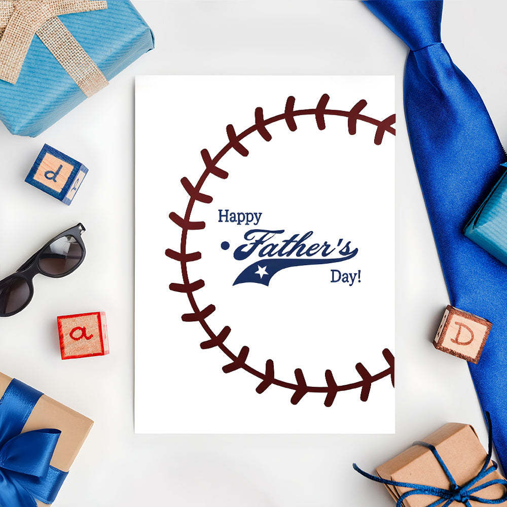 Father's Day Card Baseball Card Dad Card for Dad Sports Fan Card - PhotoKeychain