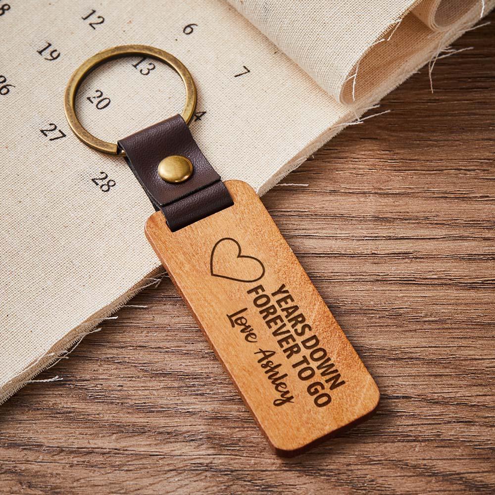 Scannable Spotify Code Wood Keychain Engraved YEARS DOWN FOREVER TO GO Keychain Father's Day Gifts - PhotoKeychain