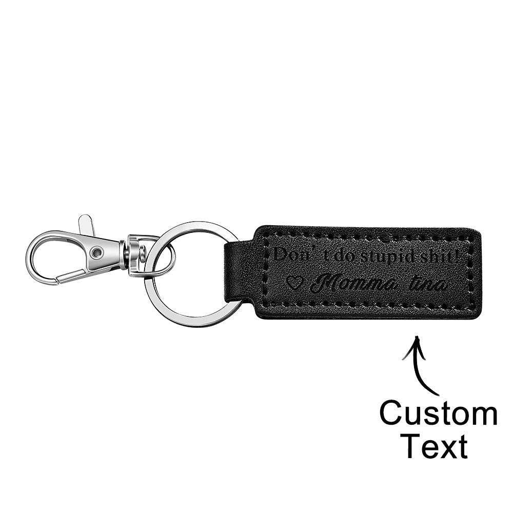 Custom Engraved Keychain Funny Personalized Leather Gifts - Myphotowallet
