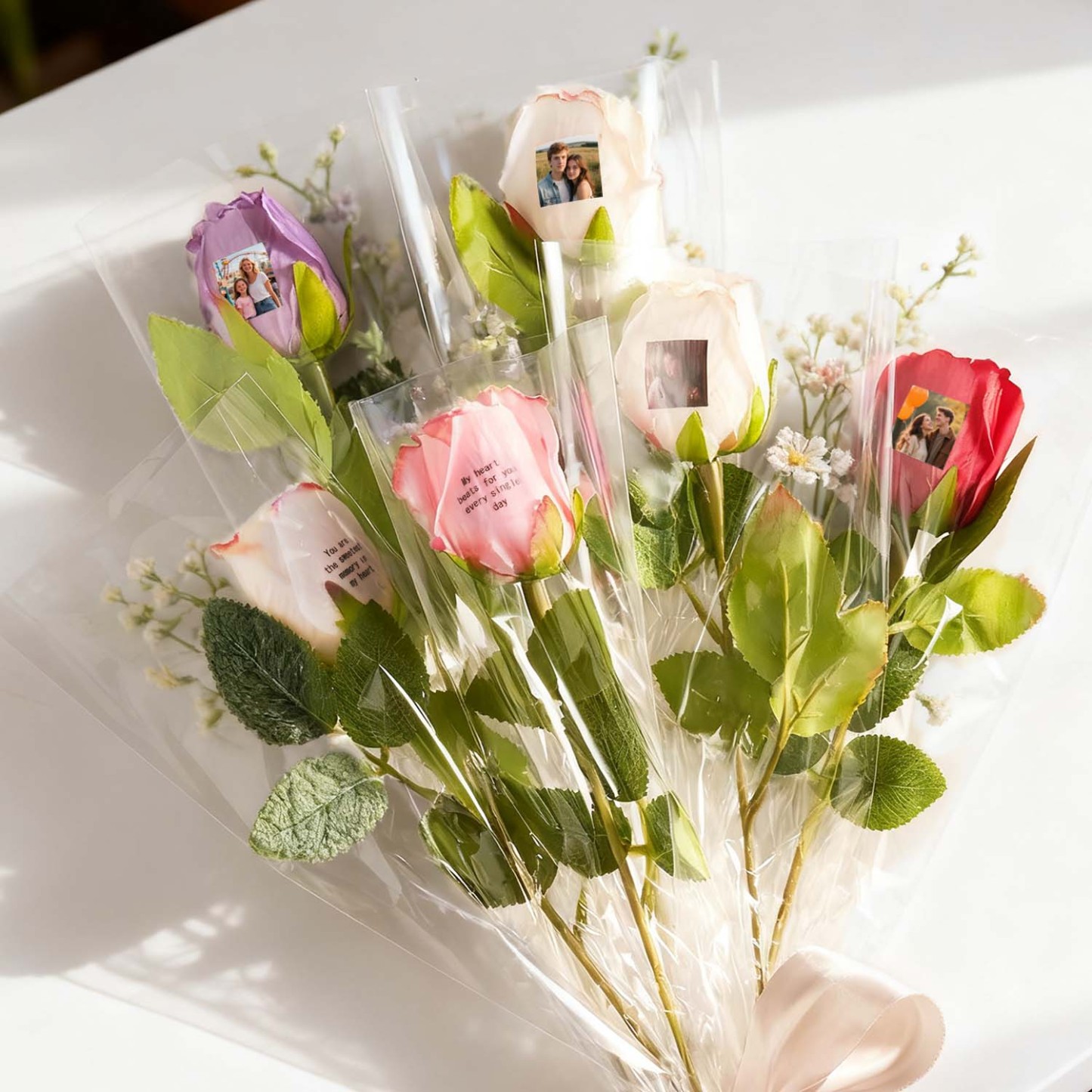 Beautiful Custom Photo Rose Engravable Rose The Best Gift For Couples - MyPhotoKeychainUK