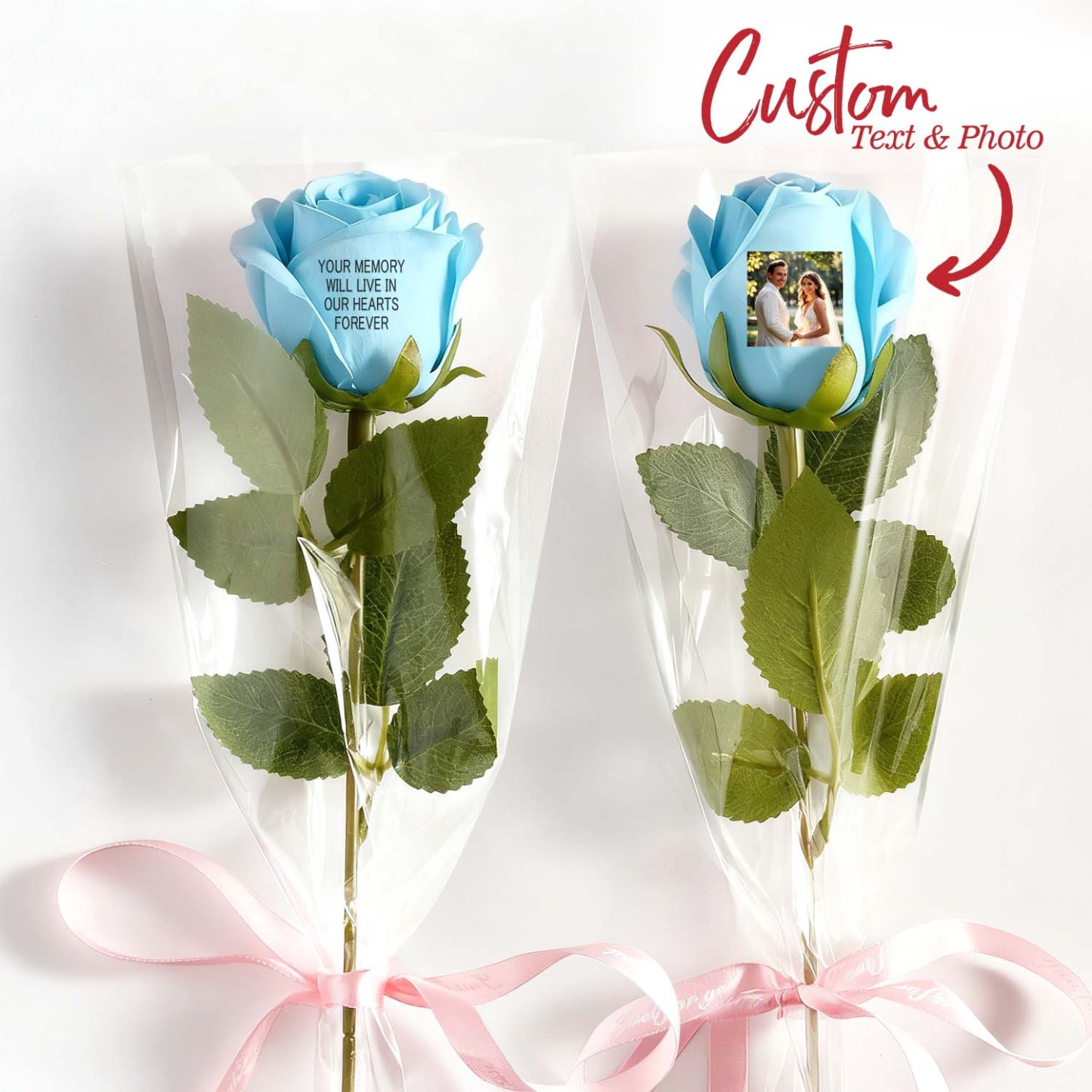 Beautiful Custom Photo Rose Engravable Rose The Best Gift For Couples - MyPhotoKeychainUK