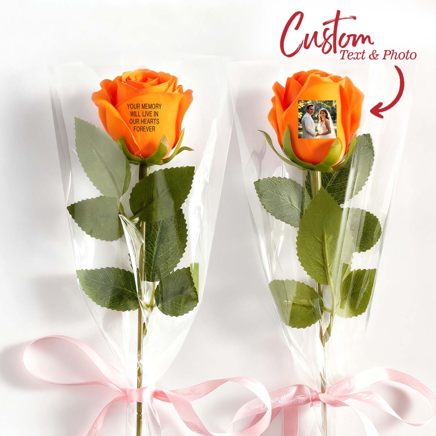 Beautiful Custom Photo Rose Engravable Rose The Best Gift For Couples - MyPhotoKeychainUK